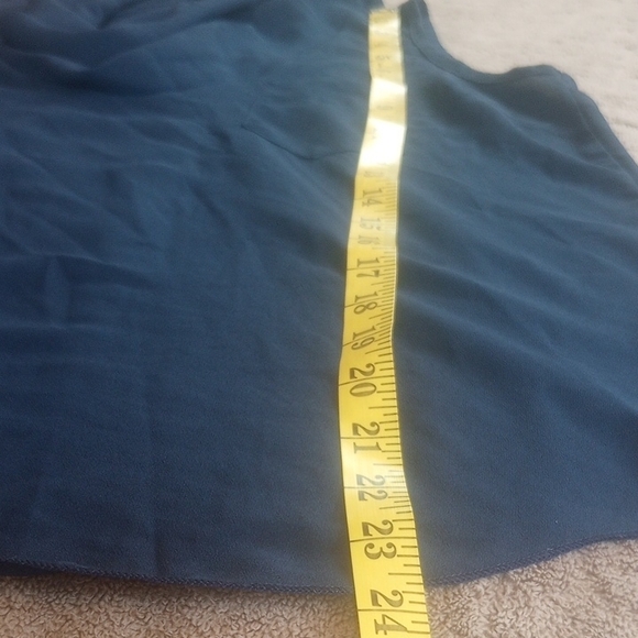 Double Zero Blue Draped Tank Top Sz L - Picture 9 of 10